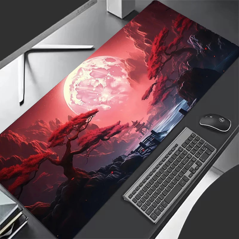 Alfombrilla Cielo Estrellado Luna XXL - Mouse Pad Gaming Grande Antideslizante | Tapete Escritorio Espacial