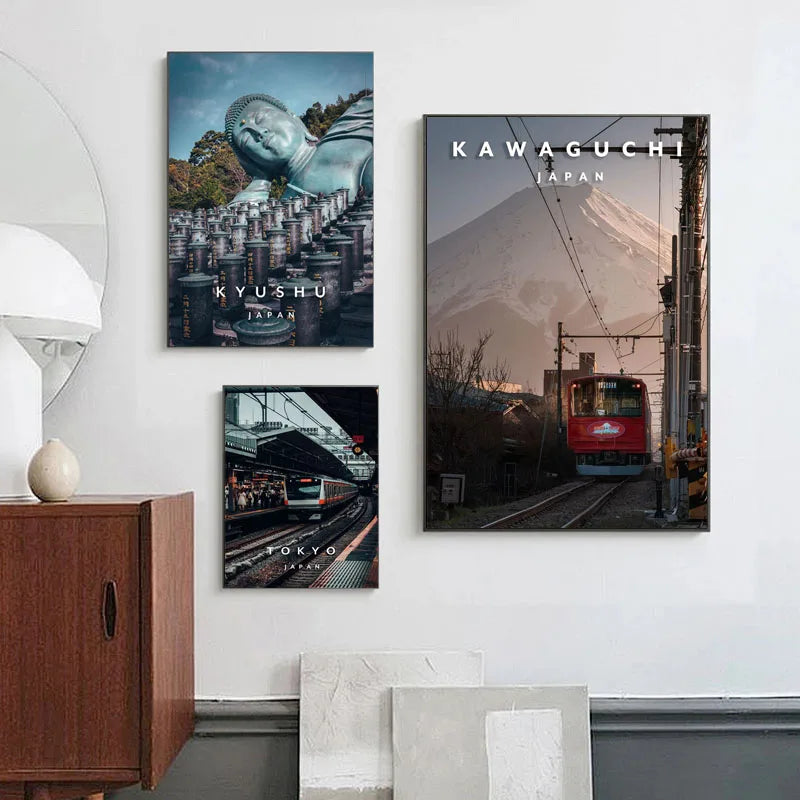 Lienzo Paisaje Tokyo Pastel - Poster Anime Ciudad Japonesa Kyoto | Arte Decorativo Sin Marco