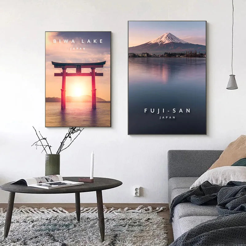 Lienzo Paisaje Tokyo Pastel - Poster Anime Ciudad Japonesa Kyoto | Arte Decorativo Sin Marco