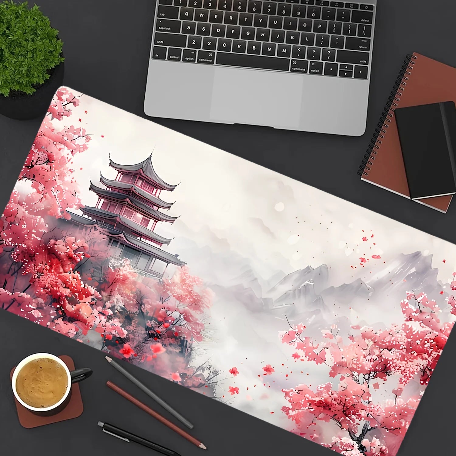 Alfombrilla Sakura Flor de Cerezo - Mouse Pad Gaming Japonés Grande | Tapete Antideslizante Escritorio